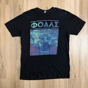 Foals Band Sz M Black Greek Lettering Shirt Indie Sleaze Alt Grunge British Y2K
